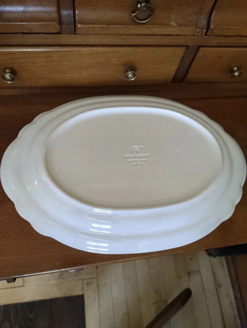 White Pflaltzgraff Ceramic Oval Serving Platter